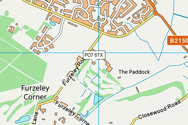 PO7 6TX map - OS VectorMap District (Ordnance Survey)
