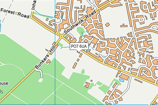 PO7 6UA map - OS VectorMap District (Ordnance Survey)