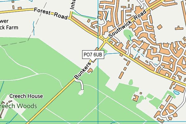 PO7 6UB map - OS VectorMap District (Ordnance Survey)