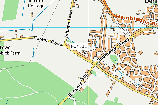 PO7 6UE map - OS VectorMap District (Ordnance Survey)