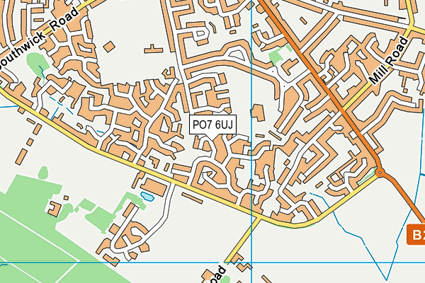 PO7 6UJ map - OS VectorMap District (Ordnance Survey)