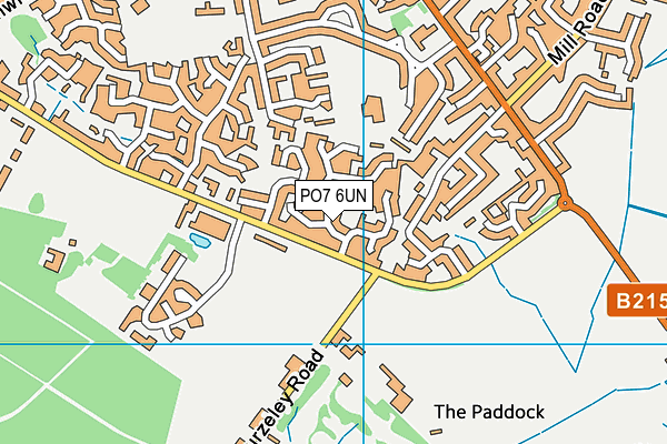 PO7 6UN map - OS VectorMap District (Ordnance Survey)