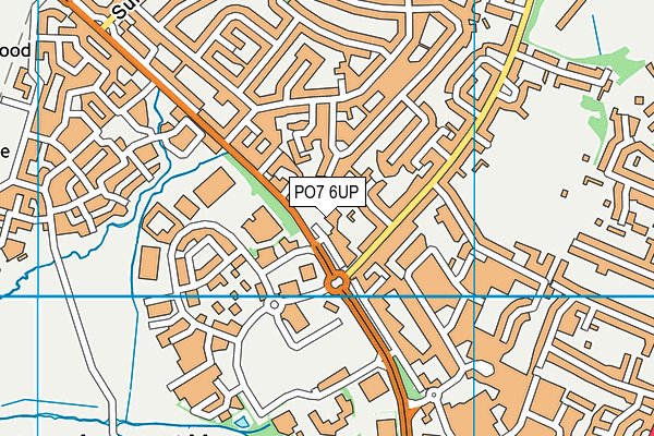 PO7 6UP map - OS VectorMap District (Ordnance Survey)