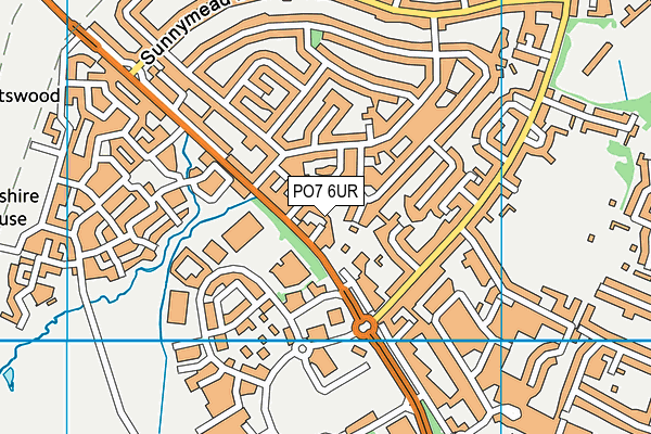 PO7 6UR map - OS VectorMap District (Ordnance Survey)