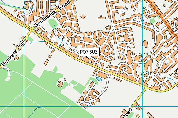 PO7 6UZ map - OS VectorMap District (Ordnance Survey)