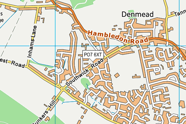 PO7 6XT map - OS VectorMap District (Ordnance Survey)