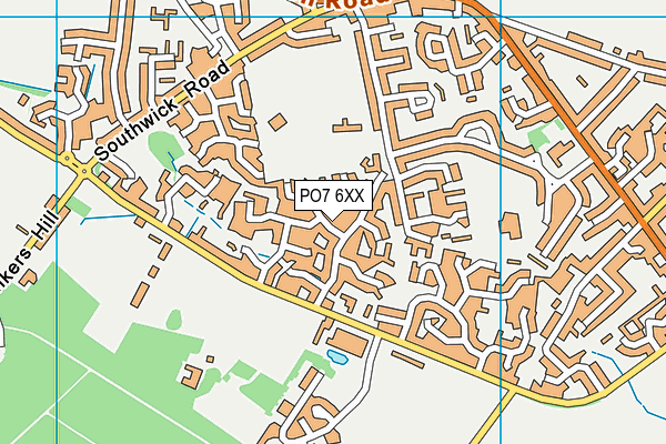 PO7 6XX map - OS VectorMap District (Ordnance Survey)