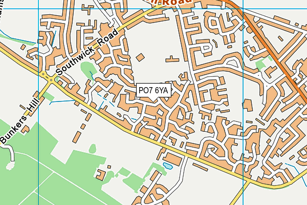 PO7 6YA map - OS VectorMap District (Ordnance Survey)