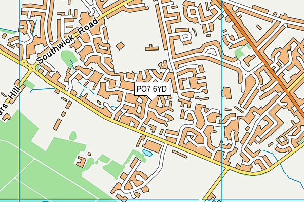 PO7 6YD map - OS VectorMap District (Ordnance Survey)