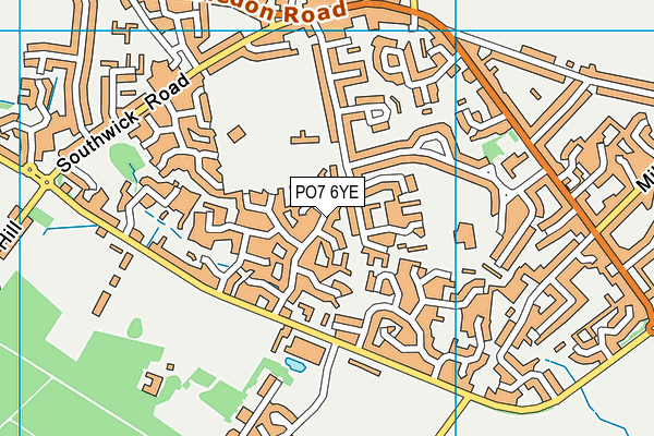 PO7 6YE map - OS VectorMap District (Ordnance Survey)