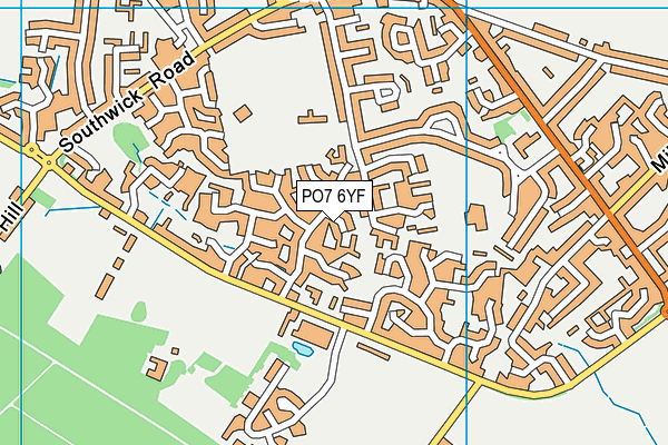 PO7 6YF map - OS VectorMap District (Ordnance Survey)