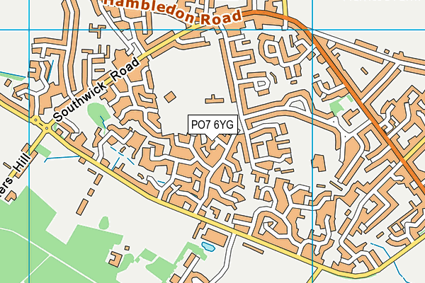 PO7 6YG map - OS VectorMap District (Ordnance Survey)