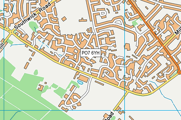 PO7 6YH map - OS VectorMap District (Ordnance Survey)