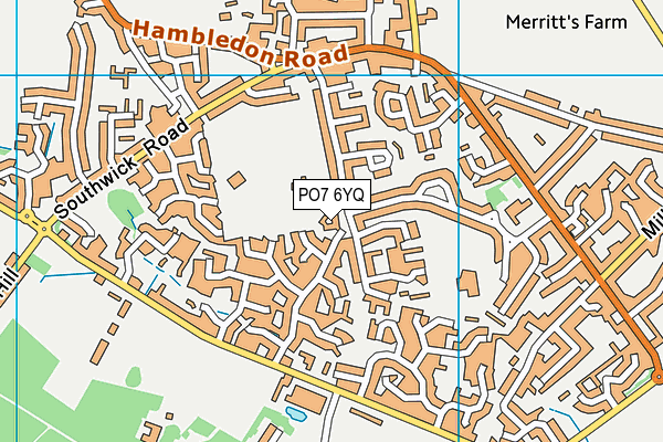 PO7 6YQ map - OS VectorMap District (Ordnance Survey)