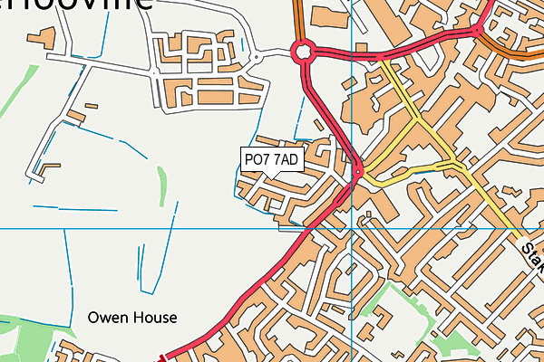 PO7 7AD map - OS VectorMap District (Ordnance Survey)