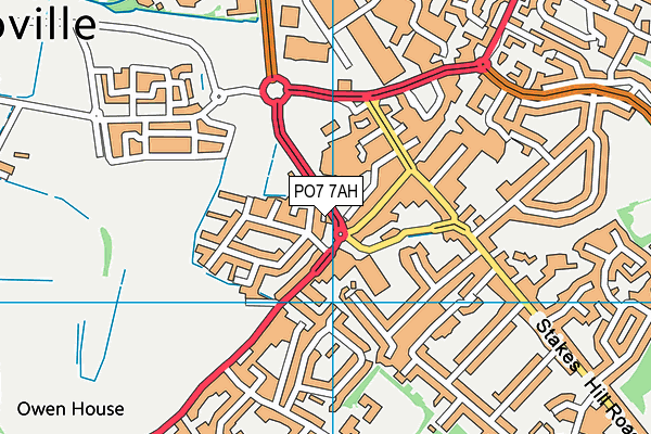 PO7 7AH map - OS VectorMap District (Ordnance Survey)