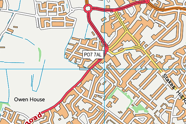 PO7 7AL map - OS VectorMap District (Ordnance Survey)