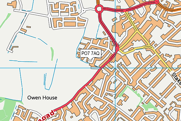 PO7 7AQ map - OS VectorMap District (Ordnance Survey)