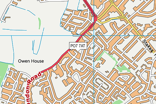 PO7 7AT map - OS VectorMap District (Ordnance Survey)