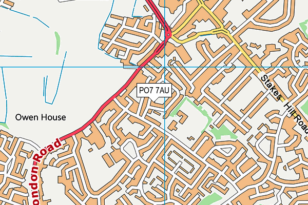 PO7 7AU map - OS VectorMap District (Ordnance Survey)