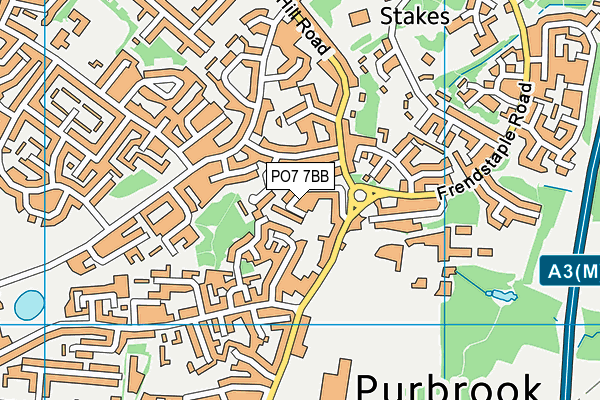 PO7 7BB map - OS VectorMap District (Ordnance Survey)