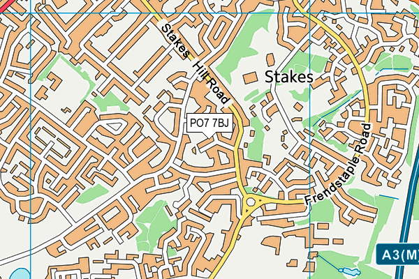 PO7 7BJ map - OS VectorMap District (Ordnance Survey)