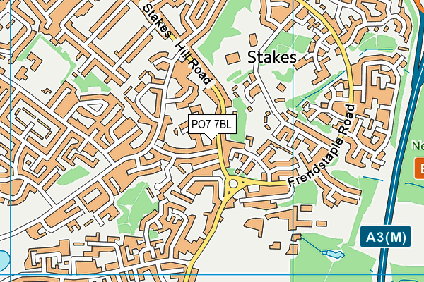 PO7 7BL map - OS VectorMap District (Ordnance Survey)