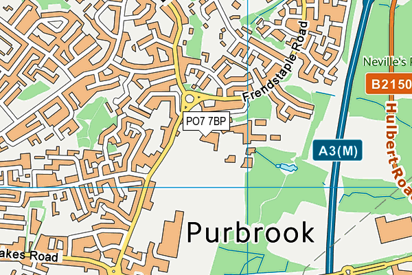 PO7 7BP map - OS VectorMap District (Ordnance Survey)