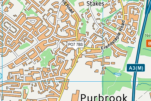 PO7 7BS map - OS VectorMap District (Ordnance Survey)