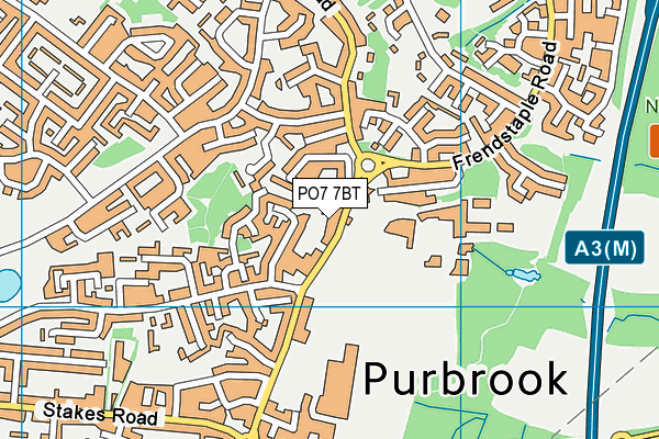 PO7 7BT map - OS VectorMap District (Ordnance Survey)