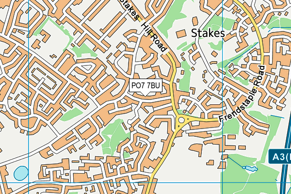 PO7 7BU map - OS VectorMap District (Ordnance Survey)