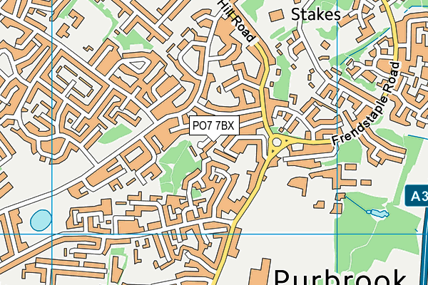 PO7 7BX map - OS VectorMap District (Ordnance Survey)