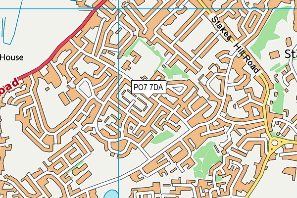 PO7 7DA map - OS VectorMap District (Ordnance Survey)