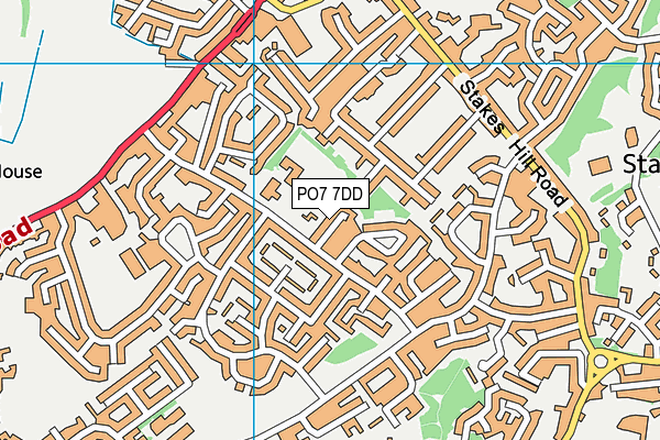 PO7 7DD map - OS VectorMap District (Ordnance Survey)