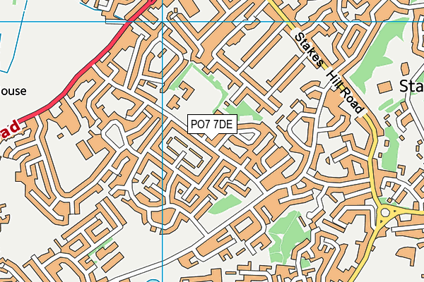 PO7 7DE map - OS VectorMap District (Ordnance Survey)