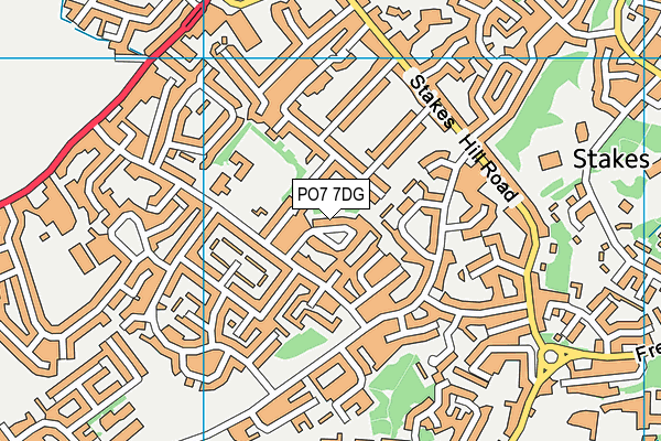 PO7 7DG map - OS VectorMap District (Ordnance Survey)