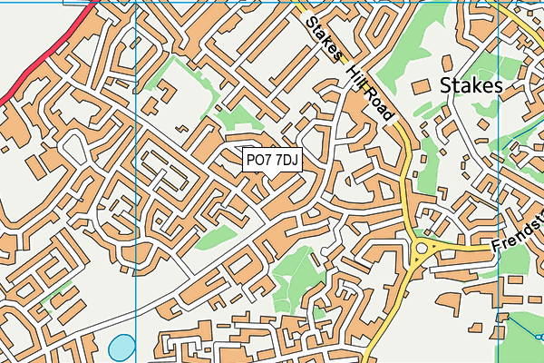 PO7 7DJ map - OS VectorMap District (Ordnance Survey)