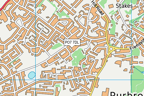 PO7 7DL map - OS VectorMap District (Ordnance Survey)