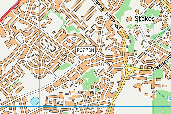 PO7 7DN map - OS VectorMap District (Ordnance Survey)