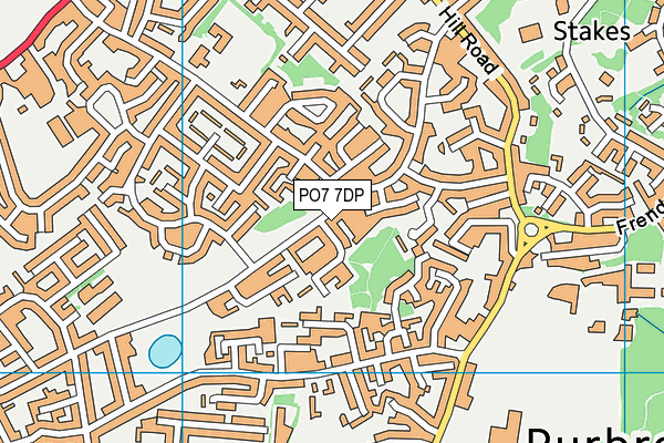 PO7 7DP map - OS VectorMap District (Ordnance Survey)