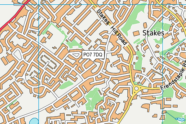 PO7 7DQ map - OS VectorMap District (Ordnance Survey)