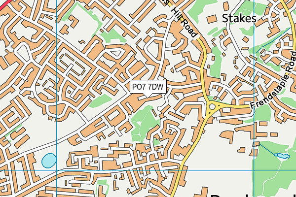 PO7 7DW map - OS VectorMap District (Ordnance Survey)