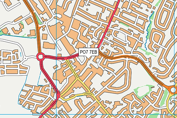 PO7 7EB map - OS VectorMap District (Ordnance Survey)