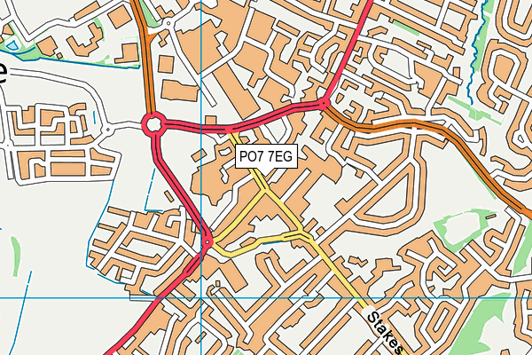 PO7 7EG map - OS VectorMap District (Ordnance Survey)