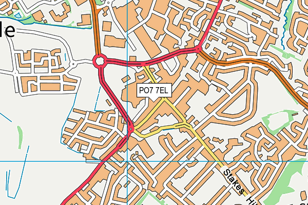 PO7 7EL map - OS VectorMap District (Ordnance Survey)