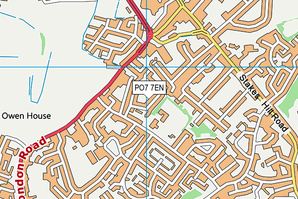 PO7 7EN map - OS VectorMap District (Ordnance Survey)