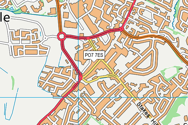 PO7 7ES map - OS VectorMap District (Ordnance Survey)