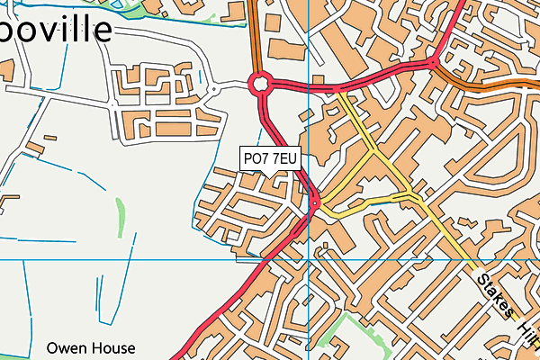 PO7 7EU map - OS VectorMap District (Ordnance Survey)