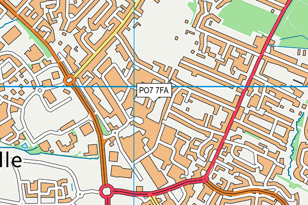 PO7 7FA map - OS VectorMap District (Ordnance Survey)