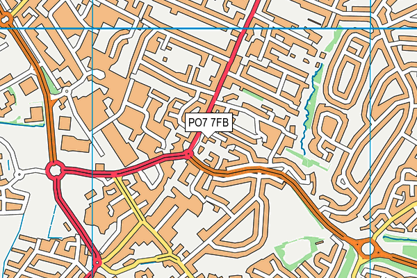 PO7 7FB map - OS VectorMap District (Ordnance Survey)